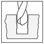 Drill out the hole with the specified drill.