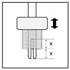 Set the stop on the installation tool so the tang is centered in the slot.