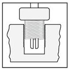 Wind the insert into the hole with a slight downward pressure until 1/4 to 1/2 turn below the surface.