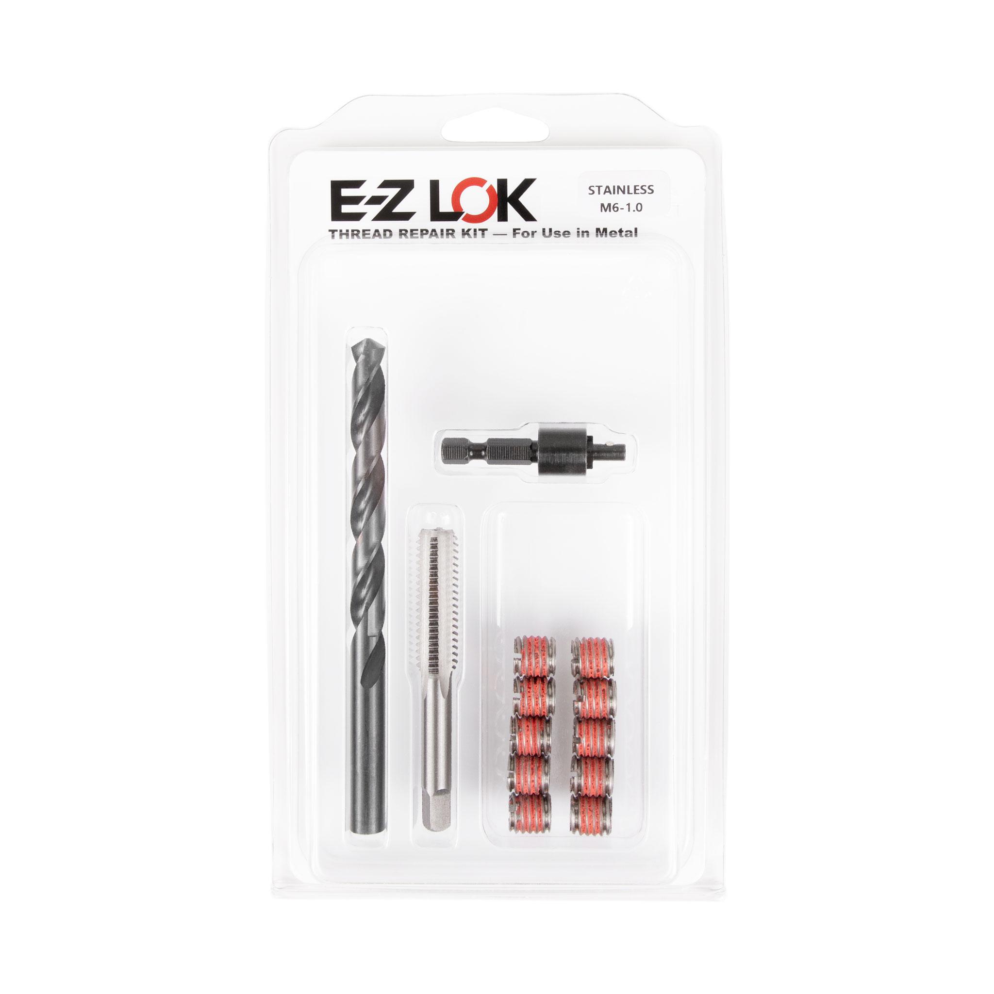 E-Z LOK Self Locking Thread Insert: Heavy Wall, M6-1.00 Int Thrd Sz,  M10-1.50 Ext Thrd Sz, 5 PK