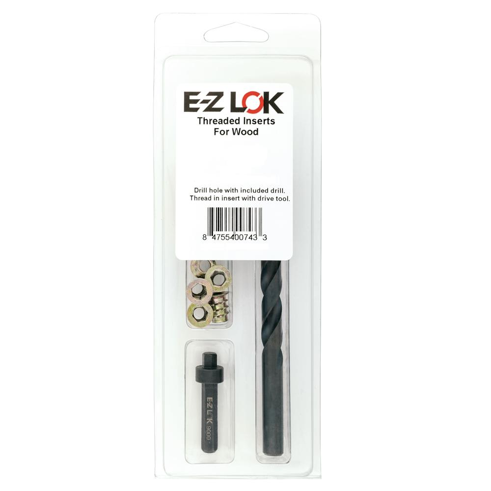 #10-24 x 0.512 EZ-LOK Die Cast Zinc Flush Hex-Drive Threaded Insert for Wood 