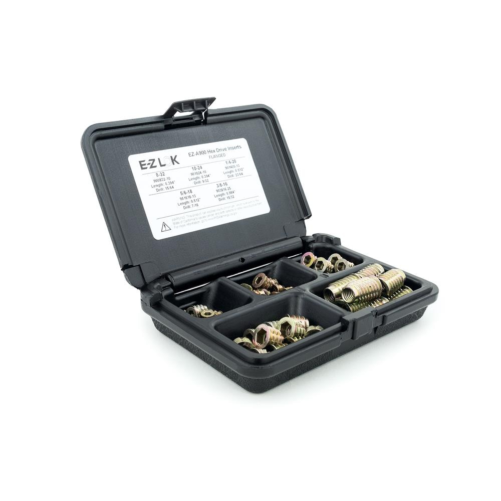 E-Z Hex™ Threaded Insert Assortment Kit for Soft Wood - Flanged