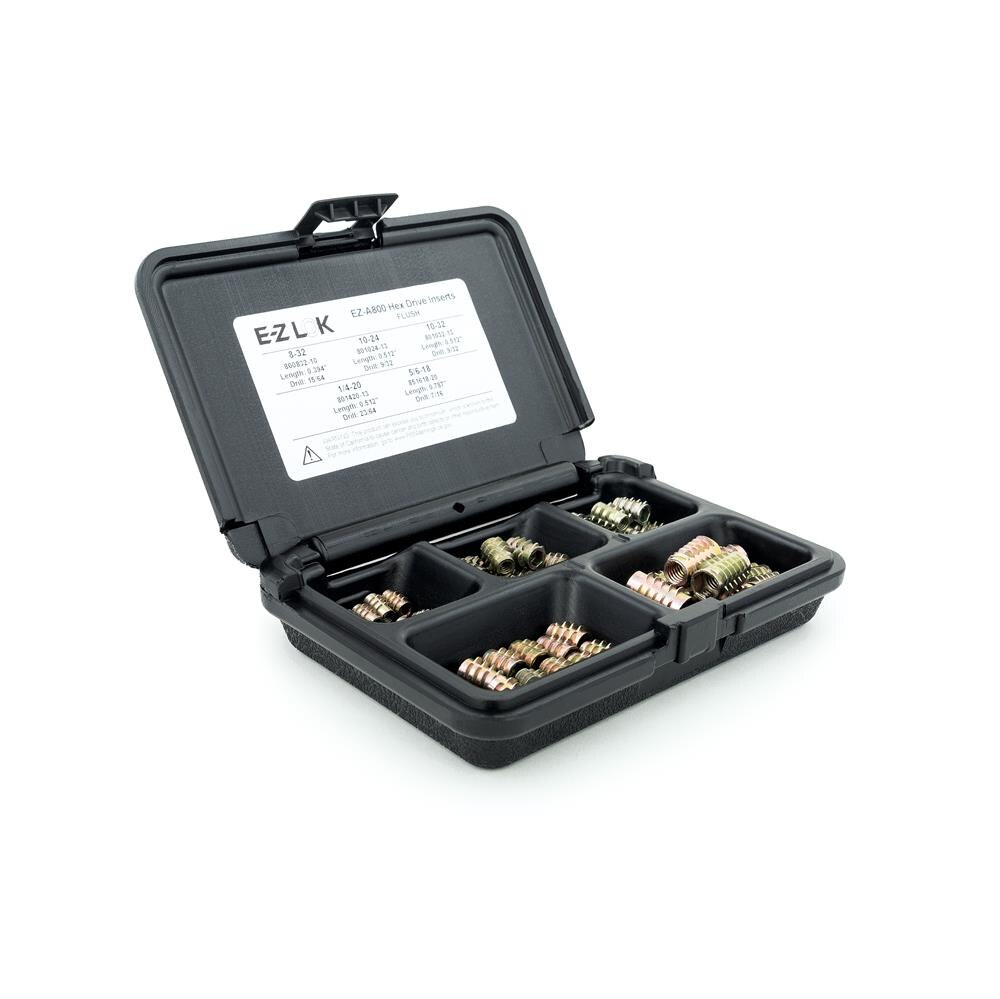 E-Z Hex™ Threaded Insert Assortment Kit for Soft Wood - Flush - 8